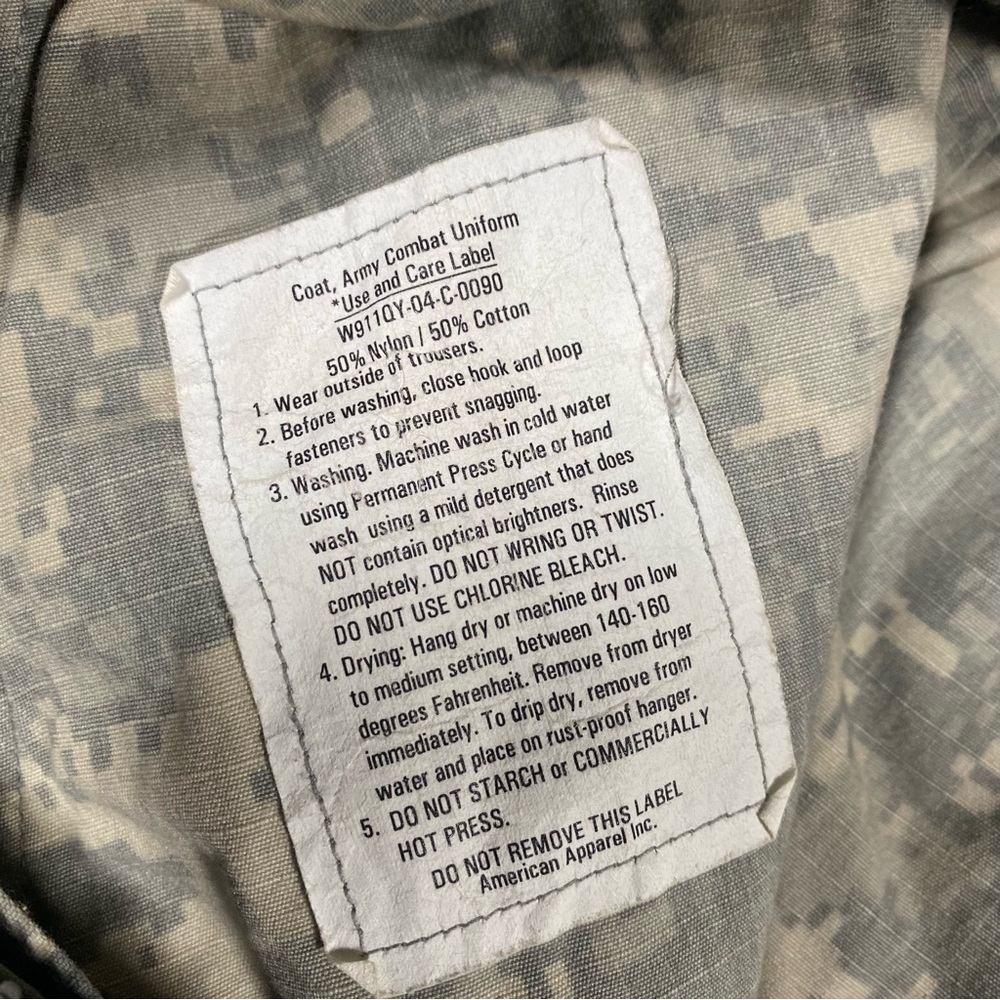 Camo Field Jacket Men’s Large Long US Army Digital Outdoors Military ACU Ripstop - Picture 9 of 13